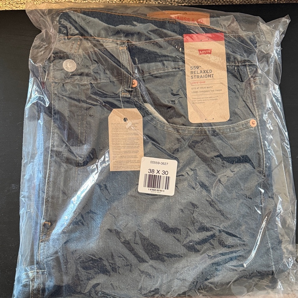 Levi's Blue Denim 559 Relaxed Straight Jeans 38x30